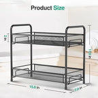 Spice Rack Organizer for Countertop 2 Pack, 2-Tier Counter Foldable Metal - Image 2