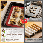 HOTEC Silicone Baking Mats 3 Pack – Non-Stick Reusable Silicone Baking Sheets - Image 6