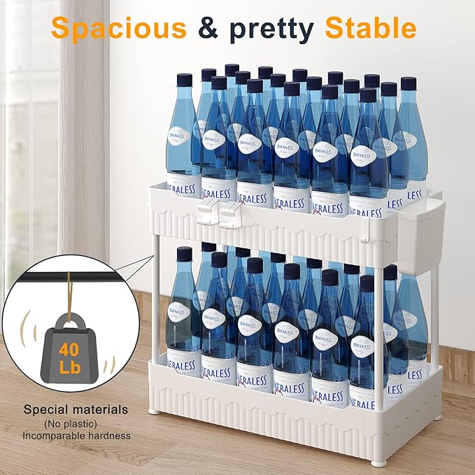 Sevenblue 2 Pack Under Sink Organizer, Under Bathroom Cabinet Organizer - Image 3