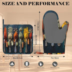 Various Herbs and Spices Oven Mitts and Pot Holders Sets Non-Slip Silicone - Image 3