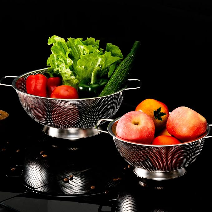 Gulex Colander Stainless Steel 3-Quart, Strainer - Image 8