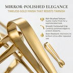 6 PCS Gold Mini Serving Tongs, 4.25 Inch 304 Stainless Steel Appetizer Tongs - Image 5