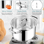 E-far 6 Quart Stock Pot with Lid, Stainless Steel Stockpot - Image 5
