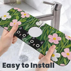 Pink Floral Cat Dish Drying Mat - Image 8