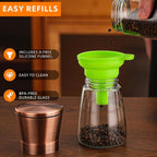 DAVIMADE Short Copper Salt and Pepper Grinder Set of 2，Refillable Adjustable - Image 4