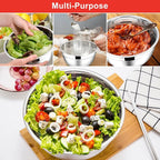 E-far Mixing Bowls with Lids, 6-Piece Stainless Steel Salad Bowls Metal Nesting - Image 4