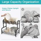 romision 2 Tier Compact Stainless Steel Dish Drainers Drying Rack - Image 3