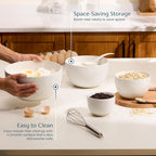 KooK Mixing Bowls, Ceramic Nesting Bowls, Stoneware Kitchen Bowls, - Image 3