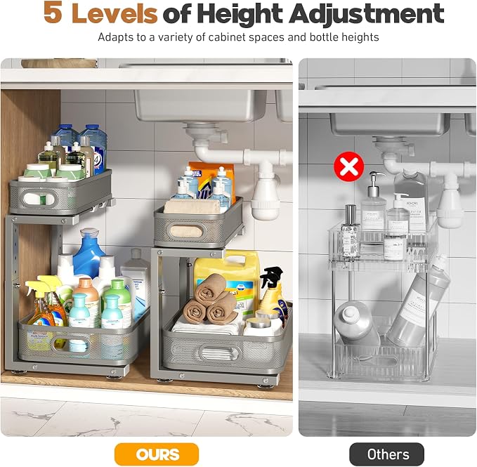 2 Pack 19.3IN-Depth Under Sink Organizer - Image 8