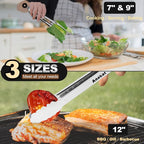 Anaeat Premium Kitchen Locking Tong Set of 3 - Image 3