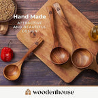 Wooden Ladle for Soup, 3 Size Teak Wood Ladle Spoon - Image 8