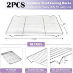 E-far Large Baking Sheet with Wire Rack, 20 x 14 Inch Stainless Steel Cookie - Image 3