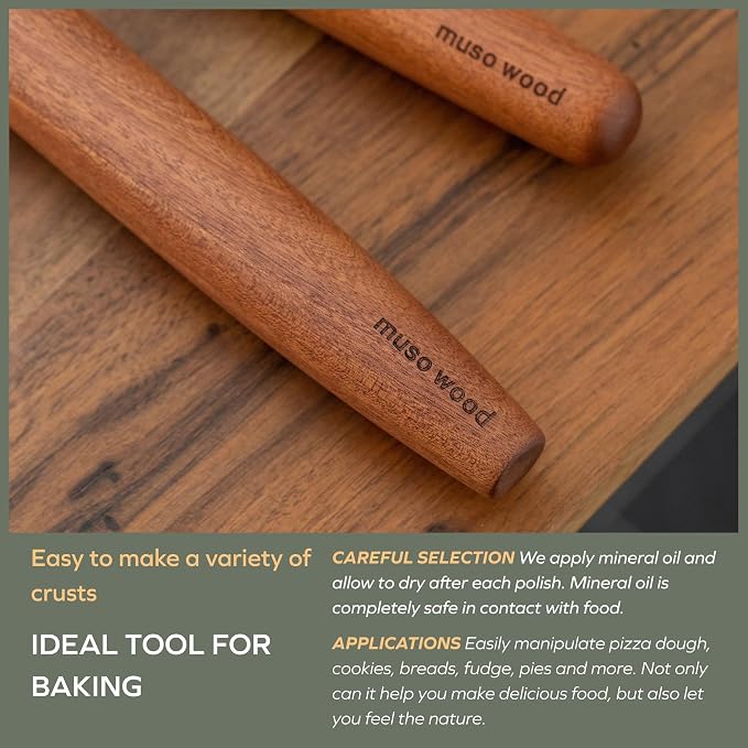 Muso Wood Sapele Wooden French Rolling Pin - Image 7