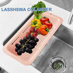 LASSHSWA Collapsible Colander for Kitchen, Over the Sink Strainer Basket for - Image 2