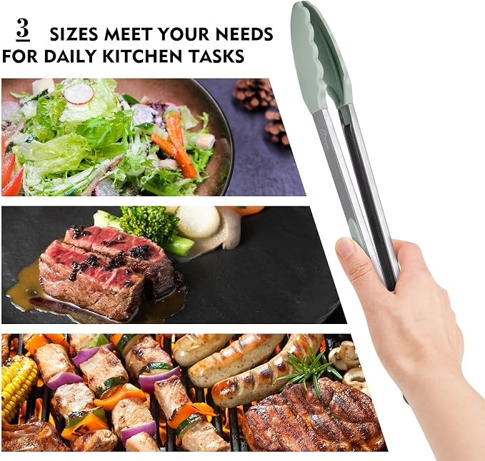 HOTEC Premium Stainless Steel Locking Kitchen Tongs - Image 4