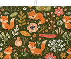 Cute Fox Dish Drying Mat for Kitchen Counter Animals Drying Pad Absorbent by MOUNTANLLY