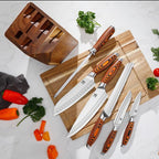 MSY BIGSUNNY 7pcs Knife Block Set, German Steel Chef Knife Set, Precious - Image 6