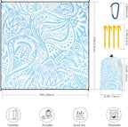 HIHOHO Beach Blanket Waterproof Sandproof Extra Large Beach Mat 79" X - Image 2
