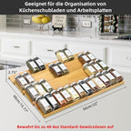 Spice Drawer Organzier, 4 Tiers- 8Pcs Bamboo Spice Rack Tray Insert - Image 6