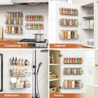 Mystozer 5 Pack Spice Rack Seasoning Organizer Wall Mount, Screw or Adhesive - Image 7