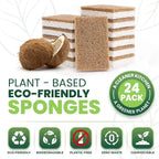 Metflavor 24 Pack Natural Kitchen Sponges, Biodegradable Non-Scratch Cellulose - Image 2
