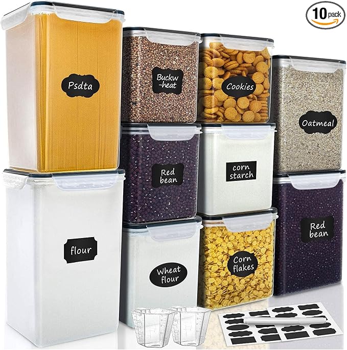 VERONES Large Tall Airtight Food Storage Containers, 10 PACK Plastic Airtight by VERONES