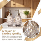 MALACHI Soap Dispenser Set, Crystal-Textured Diamond Glass - Image 3
