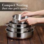 CAROTE 19pcs Stainless Steel Cookware Set - Image 8