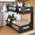 1 Pack 17IN Depth Under Sink Organizer, 2-Tier Pull Out Cabinet Organizer by UnderSinkOrganizer