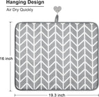 SUBEKYU Dish Drying Mat for Kitchen Counter, Absorbent Microfiber Dishes - Image 4