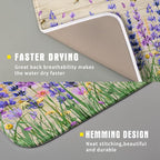 Lavender Floral Dish Drying Mat 16x18 inch Spring Summer Flower Decorative Fast - Image 3