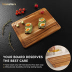 Teak Cutting Board 15inch Non Slip Over Sink Kitchen 2026 First Apartment - Image 8