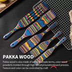 Pakkawood Spurtle Set, Gudamaye 5 Pcs Pakkawood Kitchen Utensils, Wooden Spoons - Image 3