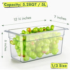 CURTA 6-Pack 1/3 Size 6" Deep NSF Polycarbonate Food Pans - Image 2