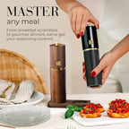 Wooden Salt and Pepper Grinder Set – Refillable Manual Salt and Pepper Mills - Image 9