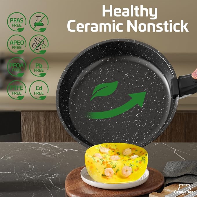 26 Pcs Pots and Pans Set Non Stick, Ceramic Cookware Set Non Toxic - Image 3