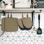 Oven Mitts and Pot Holders Set, Heat Resistant Silicone Kitchen Mini Oven - Image 7