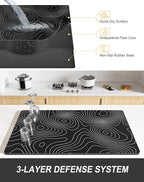 Rnivvi Dish Drying Mat for Kitchen Counter, XL 15 x 24" Cute Marble Super - Image 4
