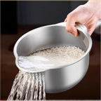 Rice Washer Strainer Bowl, Stainless Steel Washing Bowl - Image 8