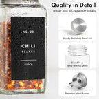 EDELHAUS Glass Spice Jars with Labels and Steel Lids Spice Containers with 240 - Image 9