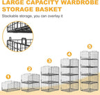 Jakyitvi 5-Tier Stackable Closet Organizer Shelf – Foldable Metal Storage Bins - Image 4