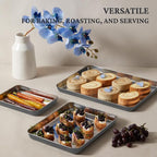 BRONYPRO Stainless Steel Baking Sheet Pan Set of 3, Cookie Sheets 9/12/16 In - Image 4