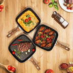 NEWBULIG 3-Piece Nonstick Grill Pan Set, Square Griddle Pans - Image 7