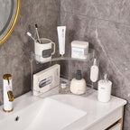 2-Tier Corner Bathroom Organizer Countertop - Image 3