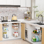 2 Pack Large Pull Out Bathroom Organizers and Storage, 2 Tier 12.8″ Tall - Image 3