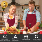 4 Packs Chef Apron, Waterproof Apron, Adjustable Aprons - Image 2