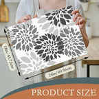 Black White Dahlia Dish Drying Mat - Image 2