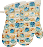 Oven Mitts Gloves 1 Pair Heat Resistant 480 ℉ Non Slip Clear Silicone Printed by REDLMLDETA