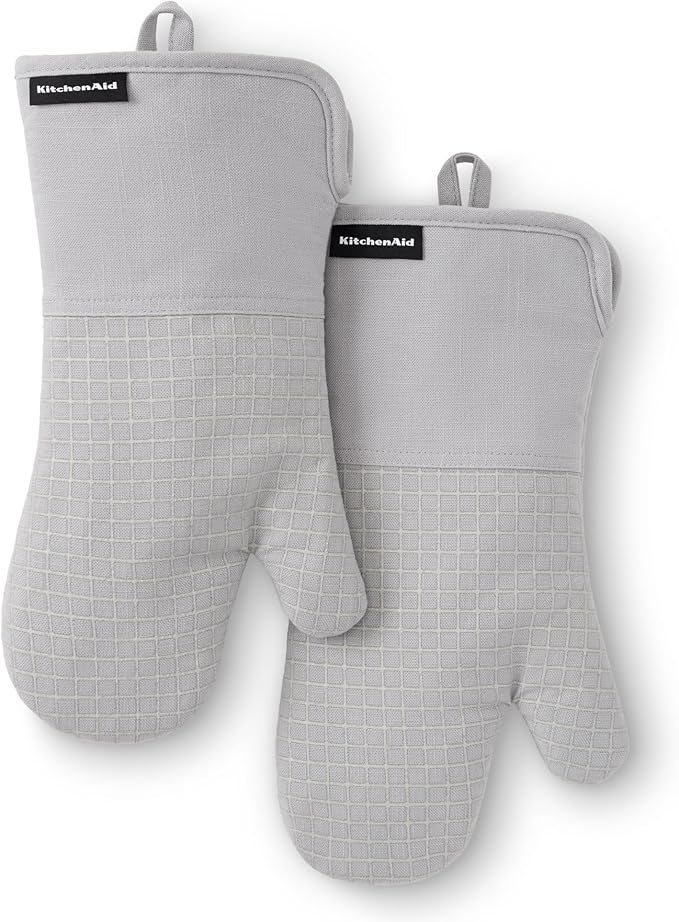 KITCHENAID Gourmet Series Gridlines Oven Mitts 2-Pack Set, Heat Resistant up to by KitchenAid