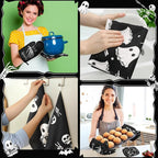 Leinuosen 8 Pcs Skull Kitchen Decor Set Kitchen Towels Gothic Oven Mitts and - Image 6
